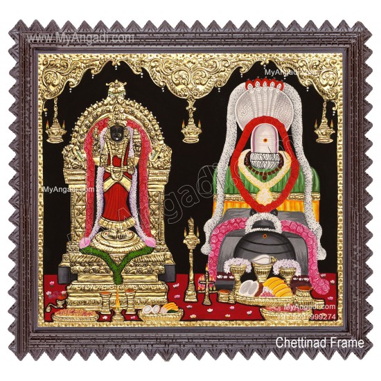 Vaitheeshwarar Thaiyal Nayaki Amman Tanjore-painting