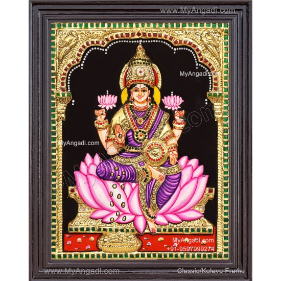 Embossed Mahalakshmi 3D Tanjore Painting