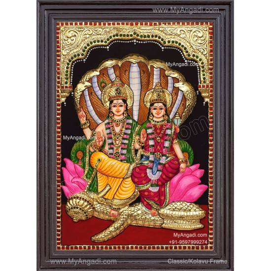 Vishnu Lakshmi 3D Tanjore Paintings