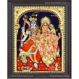 Shiva Family Tanjore Painting