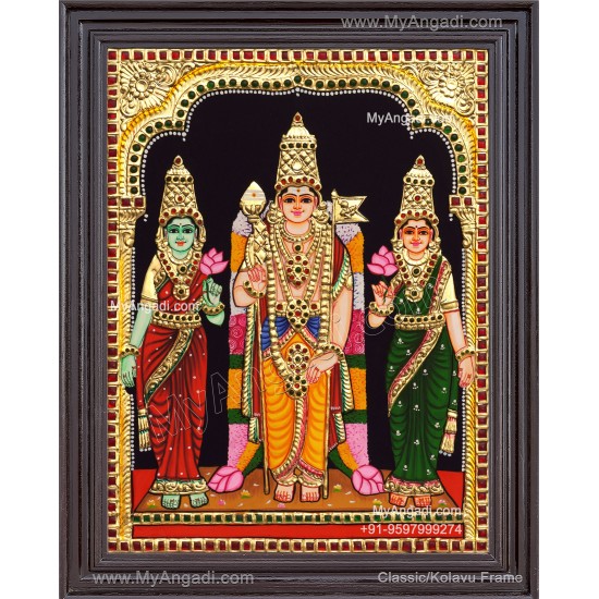 Murugar valli deivanai Tanjore Painting