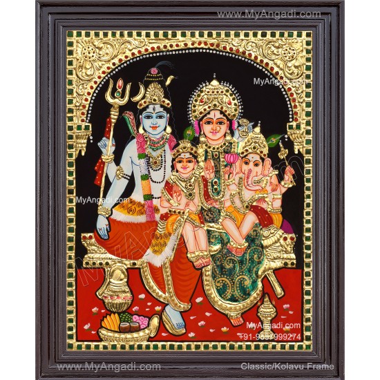 Shiva Family Tanjore Painting