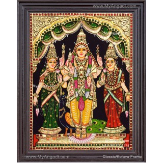 Murugan Valli Deivanai Tanjore Painting