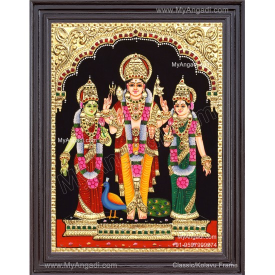 Murugar valli deivanai Tanjore Painting