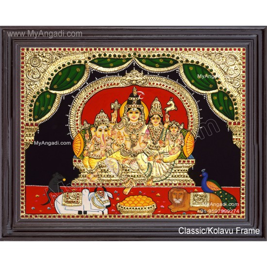 Shiva Family Tanjore Painting