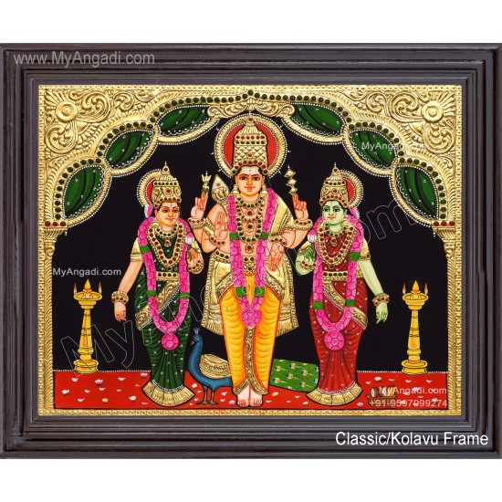 Murugan Valli Deivanai Tanjore Painting