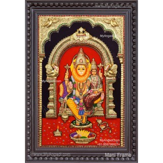 Embossed Lakshmi Narasimhar 3D Tanjore Painting