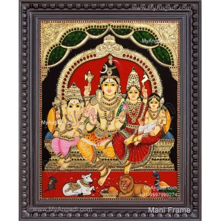 Shivan Family Tanjore Painting