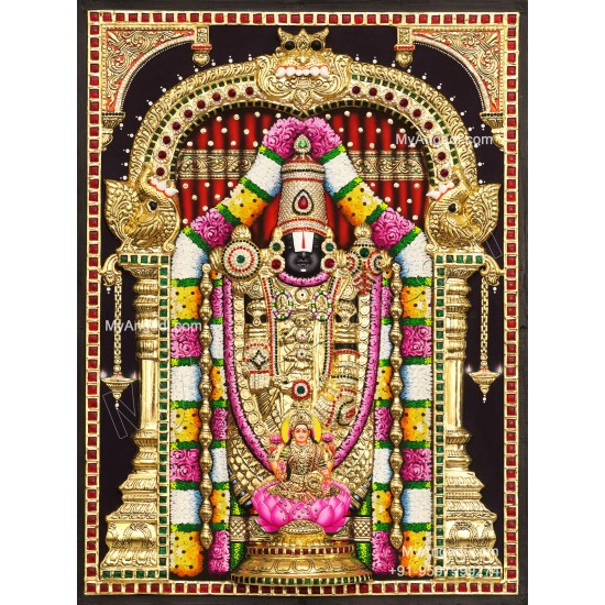 3d Embossed Balaji Lakshmi Tanjore Painting