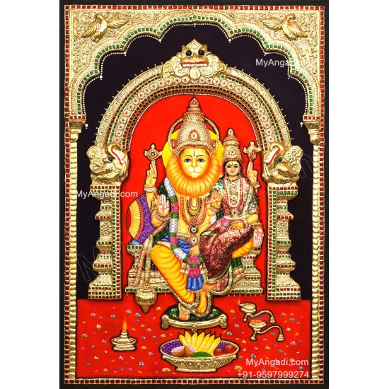 Lakshmi Narasimhar 3D Tanjore Painting