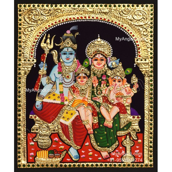 Shiva Family Tanjore Painting
