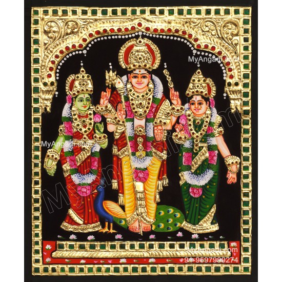Murugan Valli Deivanai Tanjore Painting