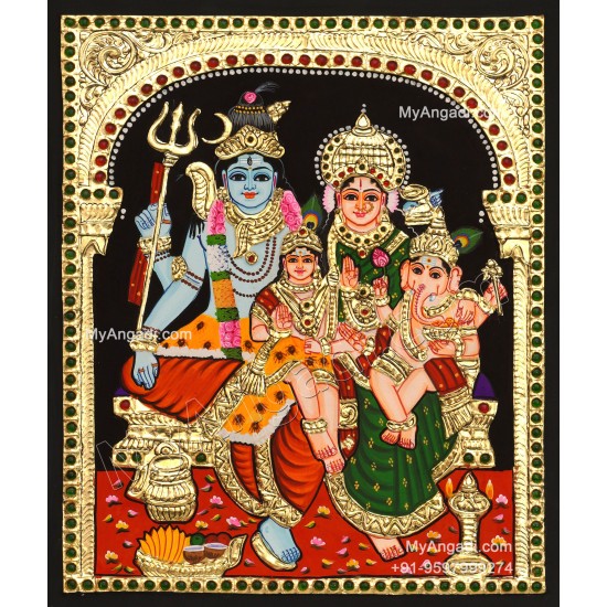 Shiva Family Tanjore Painting