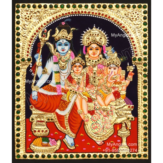 Shiva Family Tanjore Painting