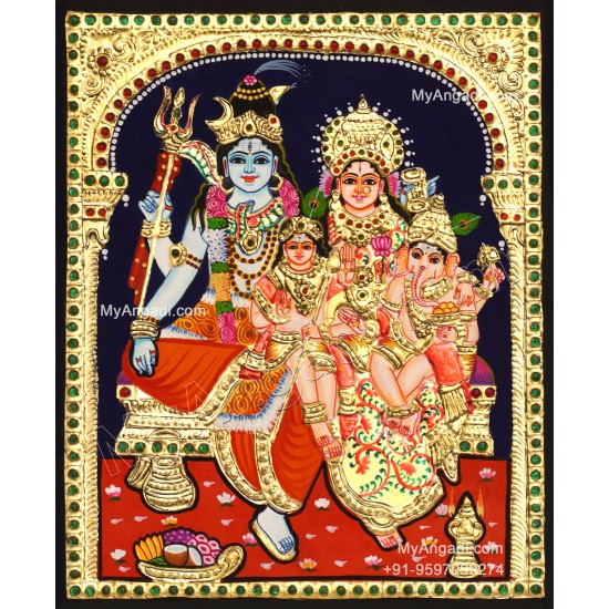 Shiva Family Tanjore Painting