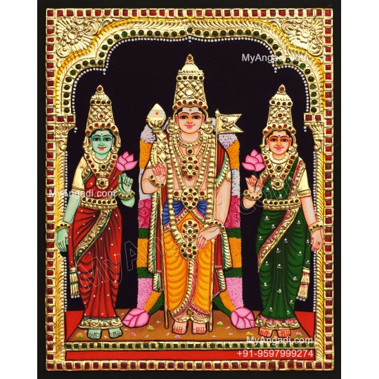 Murugar valli deivanai Tanjore Painting
