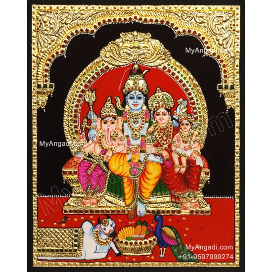 Shiva Family Tanjore Painting