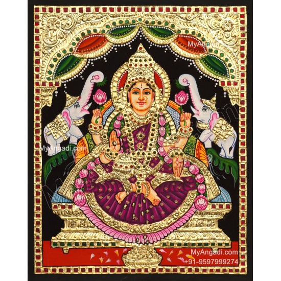 Gajalakshmi Tanjore Painting