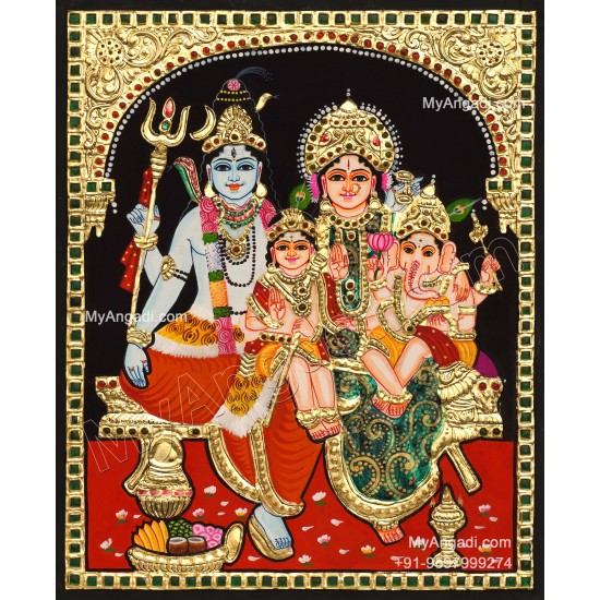 Shiva Family Tanjore Painting