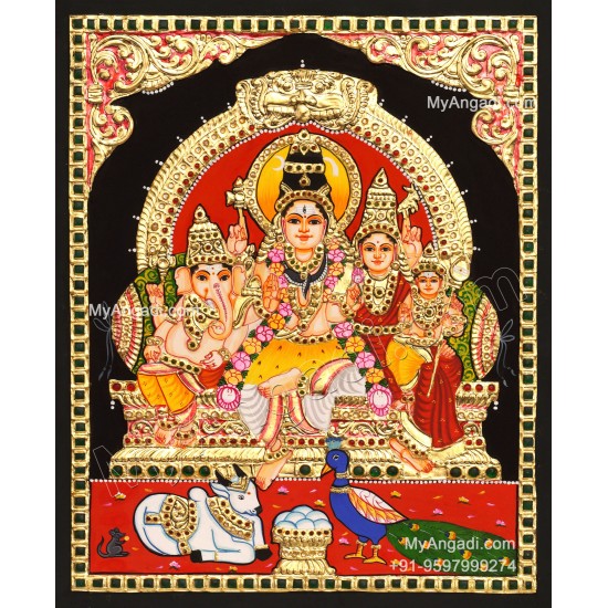 Shiva Family Tanjore Painting