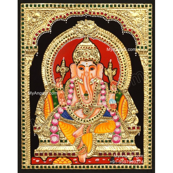 5 God - Ganesha, Lakshmi, Saraswathi, Balaji, Murugan Tanjore Paintings
