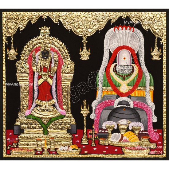Vaitheeshwarar Thaiyal Nayaki Amman Tanjore-painting