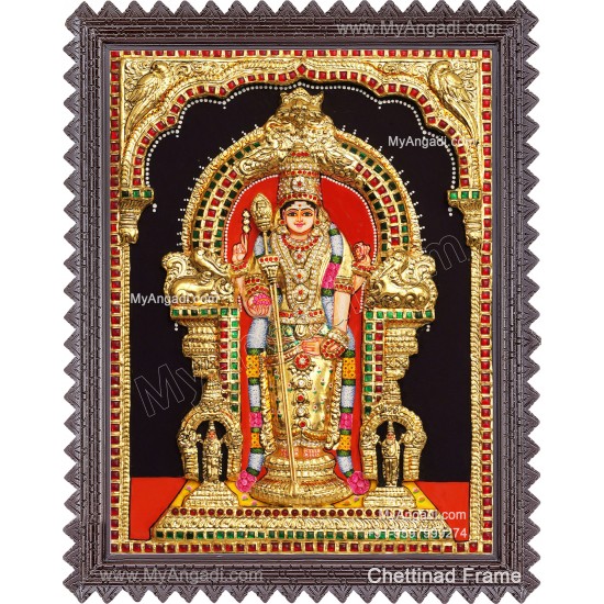 Thiruchendhur Murugan 3D Tanjore Painting