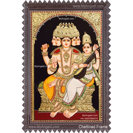 Brahma Saraswathi Tanjore Painting