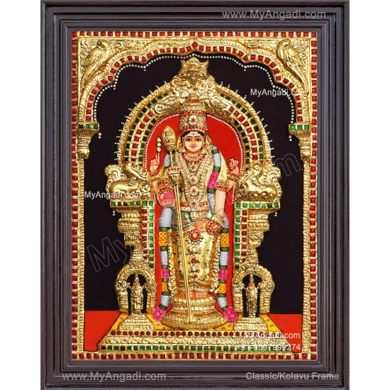 Thiruchendhur Murugan 3D Tanjore Painting