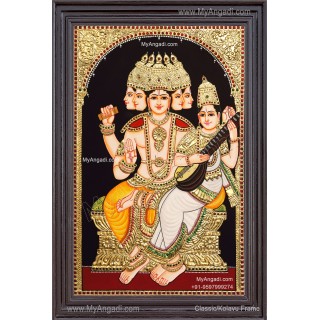 Brahma Saraswathi Tanjore Painting