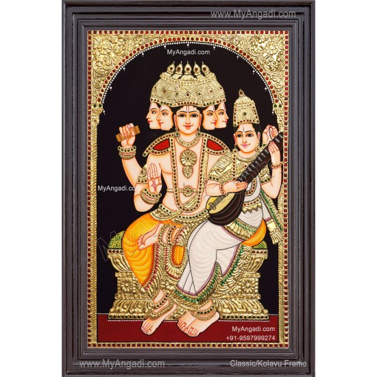 Brahma Saraswathi Tanjore Painting