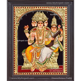 Brahma Saraswathi Tanjore Painting