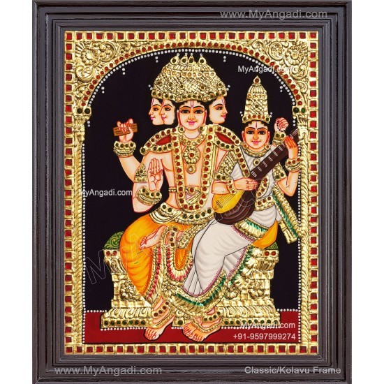 Brahma Saraswathi Tanjore Painting