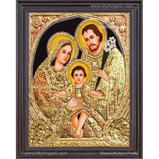 Mary Joseph Jesus Tanjore Painting