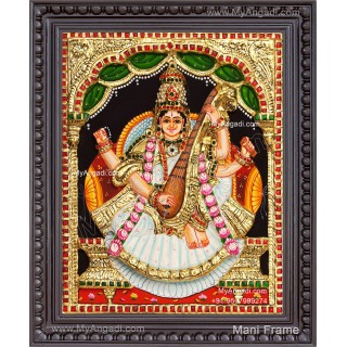 Saraswathi  3D Tanjore Painting
