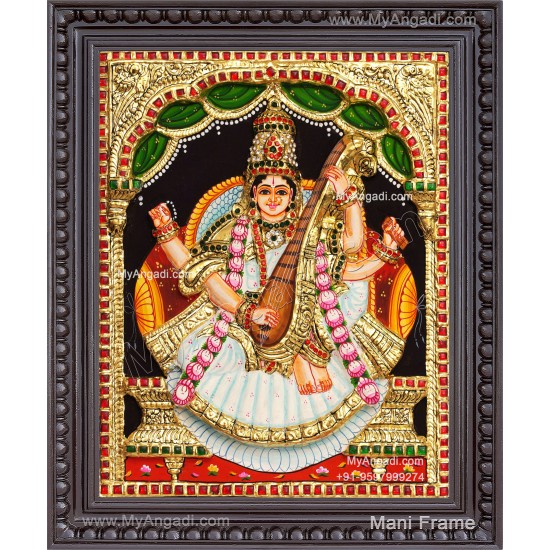 Saraswathi  3D Tanjore Painting