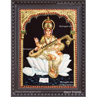 Saraswathi 3d Tanjore Painting