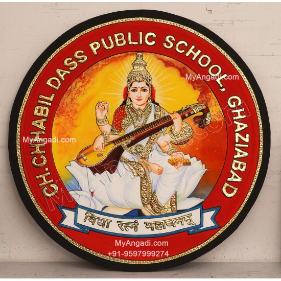 Saraswathi Round Tanjore Painting