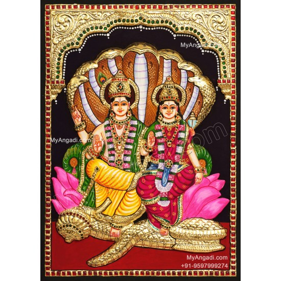 Vishnu Lakshmi 3D Tanjore Paintings