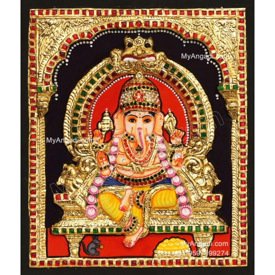 3D Ganesha Tanjore Painting
