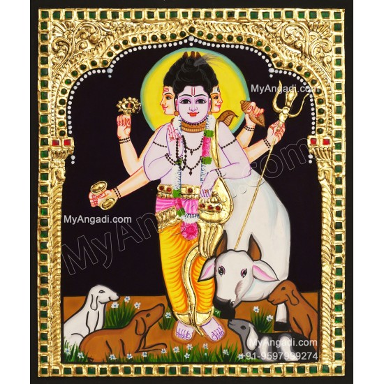 Dattatreya Tanjore Painting, Trinity Tanjore Painting