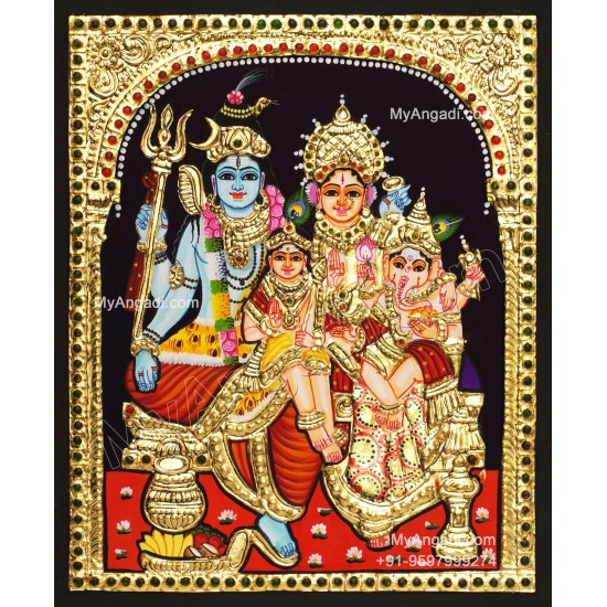 Shiva Family Tanjore Painting