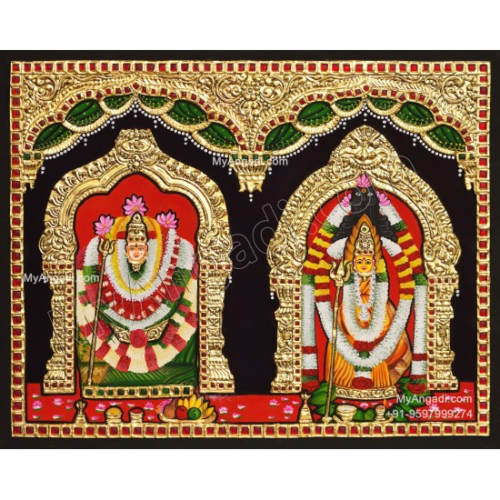 Thirupirati Veeramaatchi Amman Tanjore-painting
