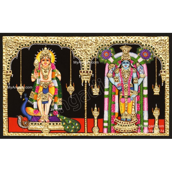Murugar Guruvayurappar Tanjore Painting