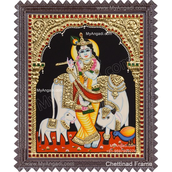 Cow Krishna Tanjore Painting