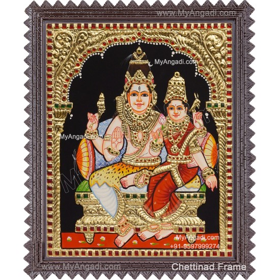 Shiva Parvathi Tanjore Painting
