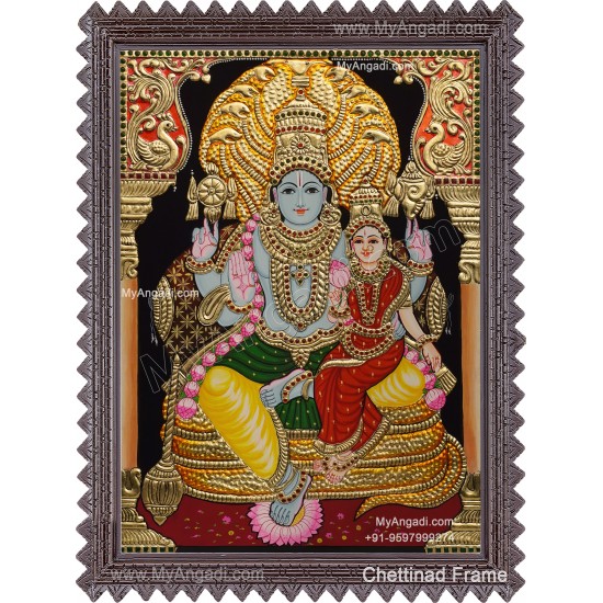 Vishnu Lakshmi Tanjore Painting