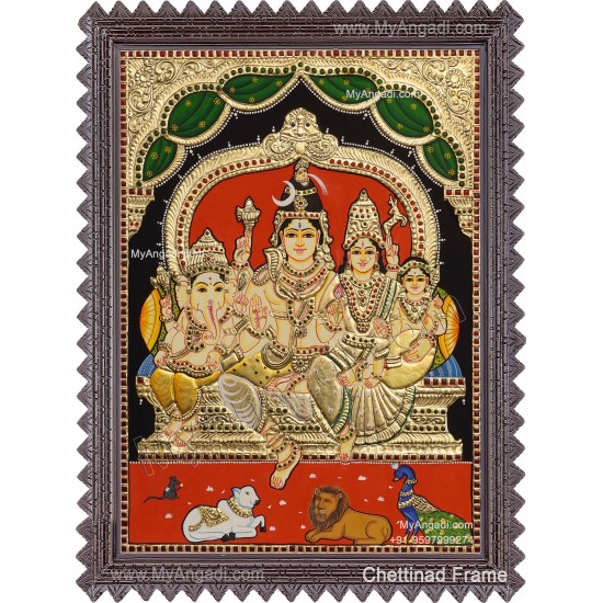 Shiva Family Tanjore Painting