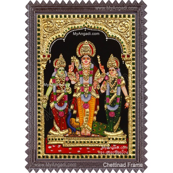 Murugan Valli Deivanai Tanjore Painting