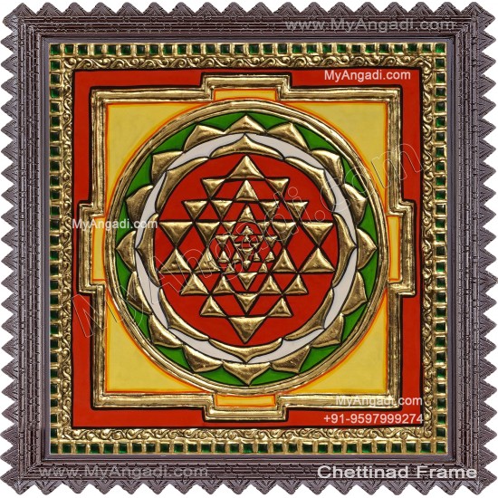 Sri Chakram Tanjore Painting